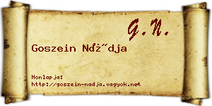 Goszein Nádja névjegykártya